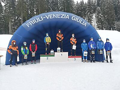 Allievi podio pursuit Forni Avoltri 31-01-21