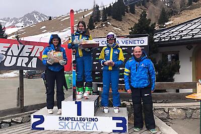 podio_F_Super-G_FIS-NJR_Passo San Pellegrino_26_02_2023