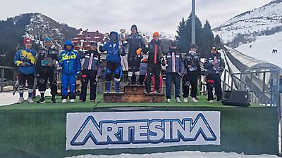 2_podio_Gigante_Allievi_M_Trofeo Peira Impianti_Artesina_19_01_2024