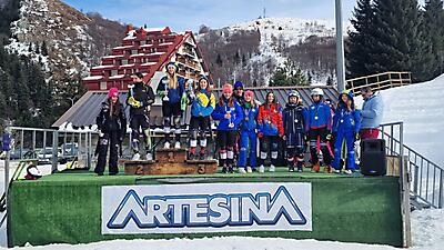 podio_Slalom_Ragazzi_F_selezioni regionali Alpe Cimbra_Artesina_22_01_2024