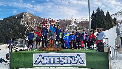 podio_Slalom_Ragazzi_M_selezioni regionali Alpe Cimbra_Artesina_22_01_2024