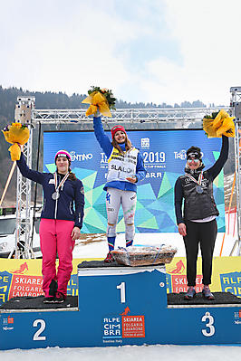 podio_Coppa Europa_Slalom_F_Folgaria_17_03_2019